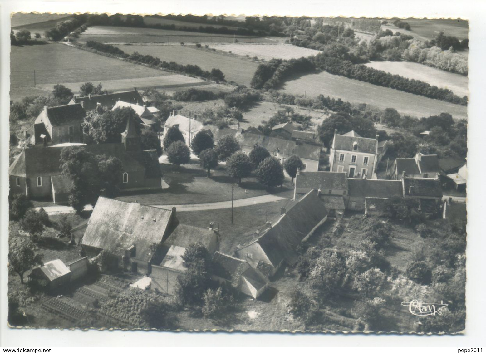 CPSM 18 Cher - GRON Près Baugy - Vue Générale Aérienne Du Bourg En 1963 - Peu Commune - Baugy