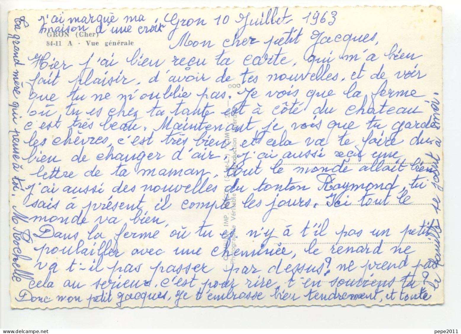 CPSM 18 Cher - GRON Près Baugy - Vue Générale Aérienne Du Bourg En 1963 - Peu Commune - Baugy