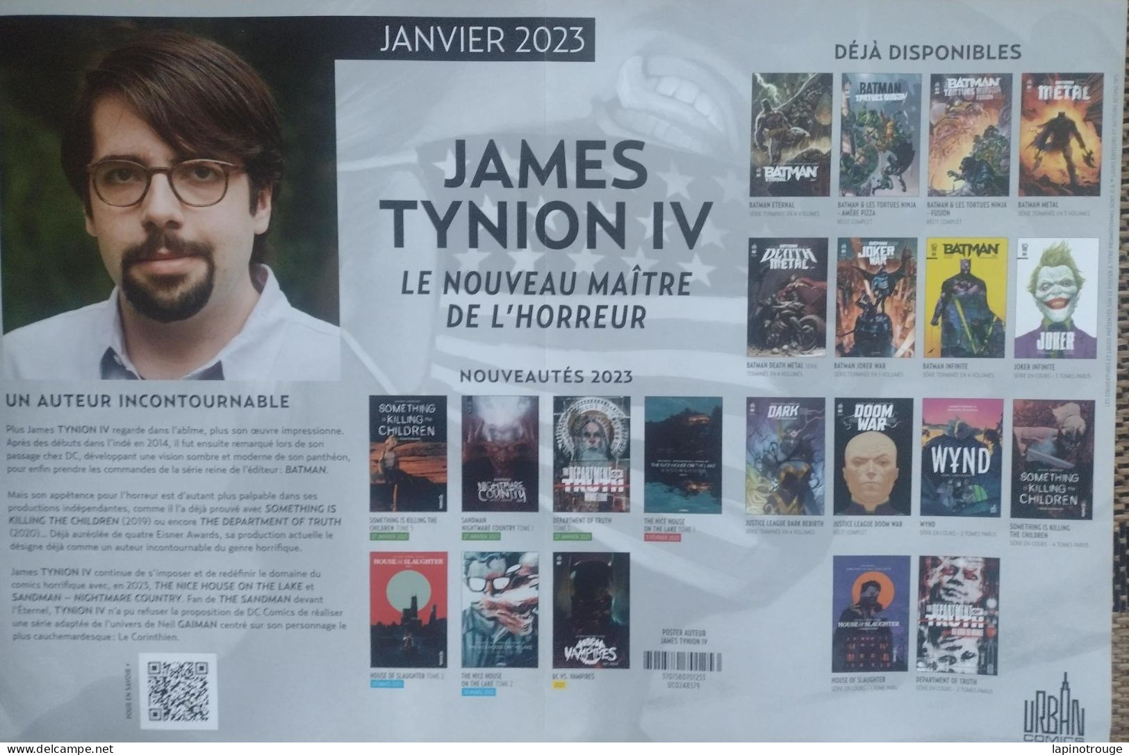 Affiche TYNION IV James Nightmare Country Urban Comics 2023 (Sandman - Affiches & Offsets