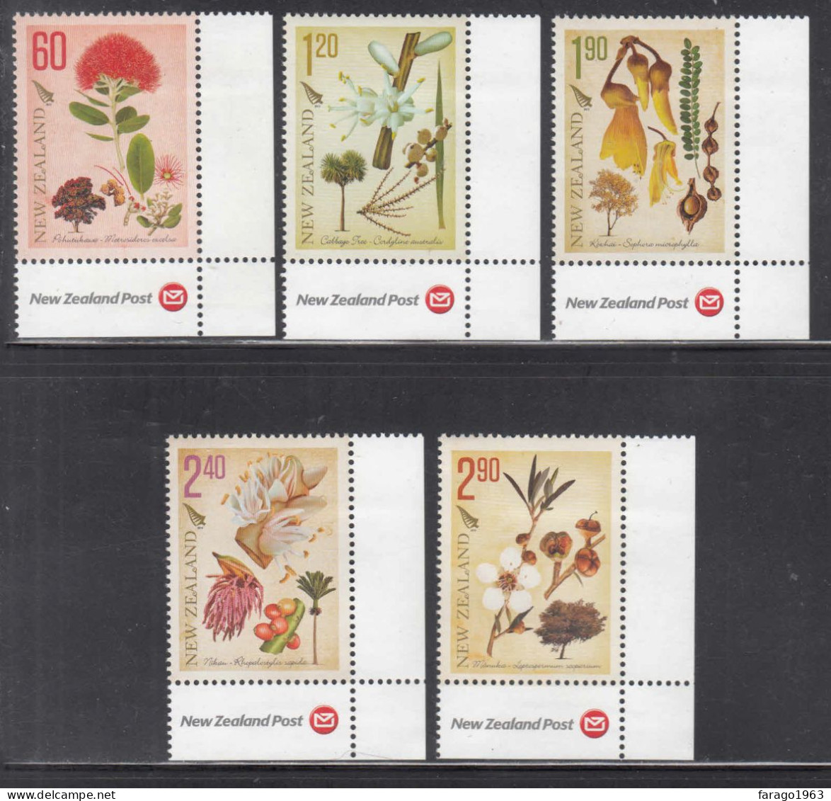 2012 New Zealand Native Trees Complete Set Of 5 MNH @ BELOW FACE VALUE - Unused Stamps