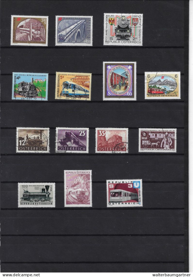 Timbres Postes Europe - Images Trains - Sammlungen (im Alben)