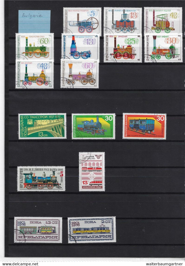 Timbres postes Europe - Images Trains