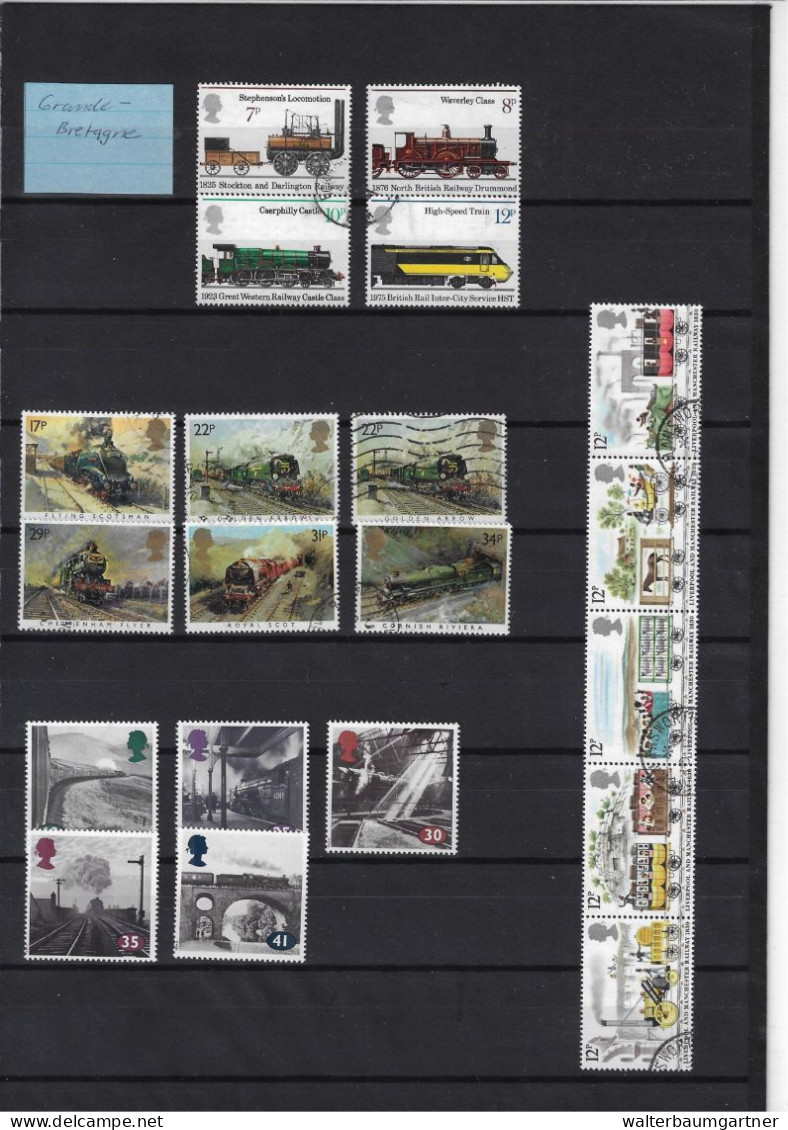 Timbres postes Europe - Images Trains