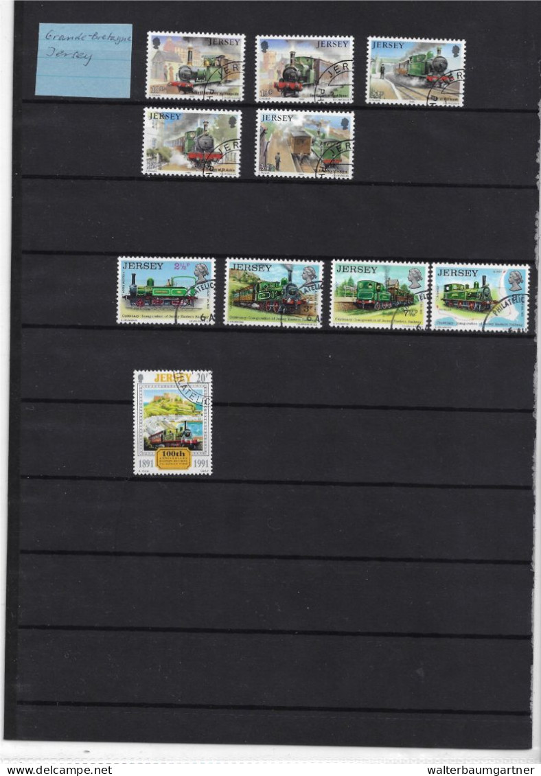 Timbres postes Europe - Images Trains