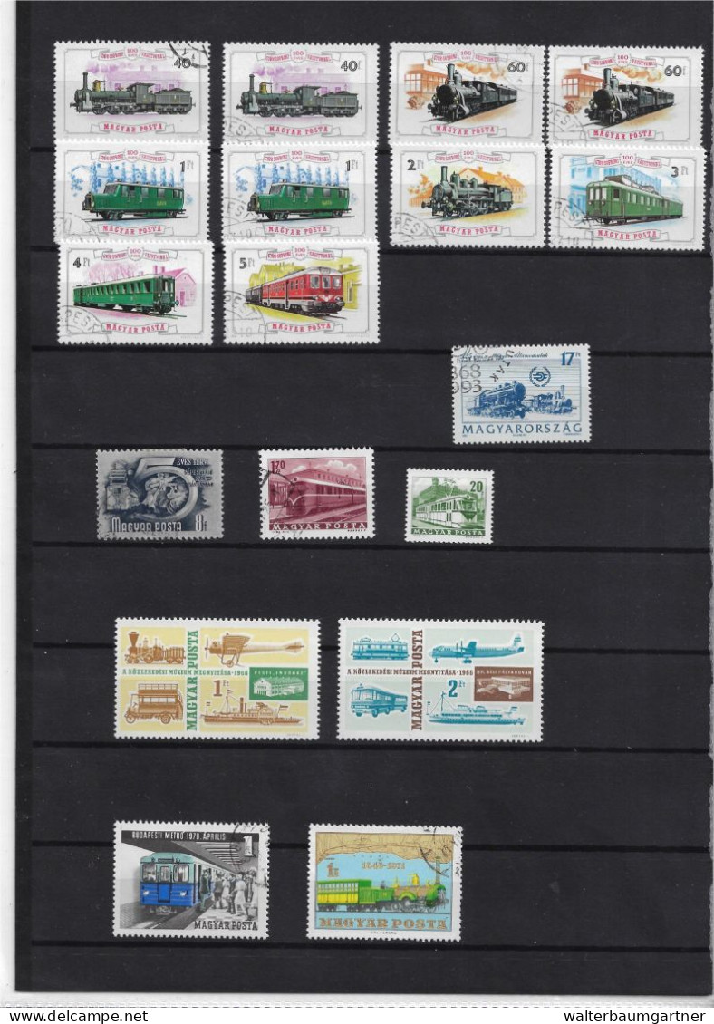 Timbres postes Europe - Images Trains