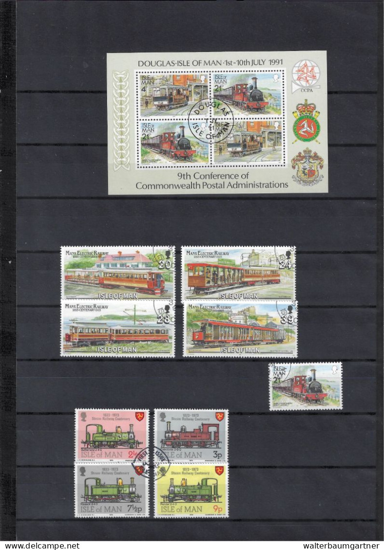 Timbres postes Europe - Images Trains