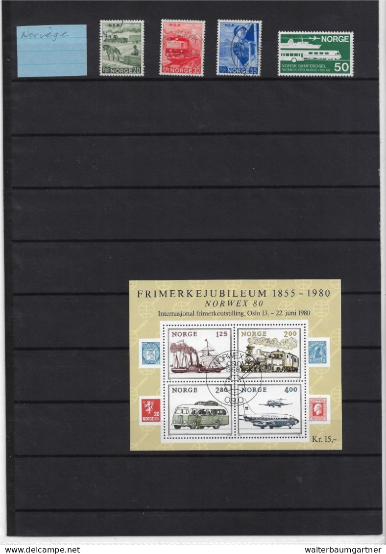 Timbres postes Europe - Images Trains