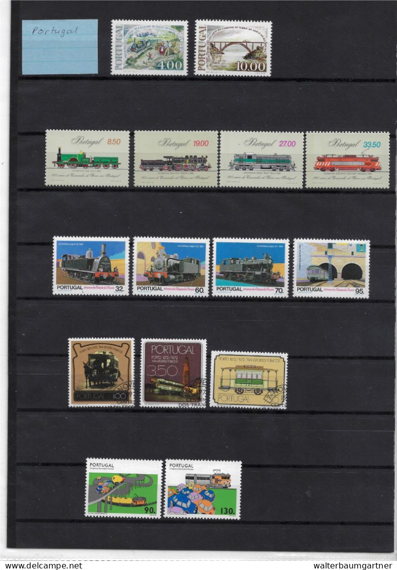 Timbres postes Europe - Images Trains