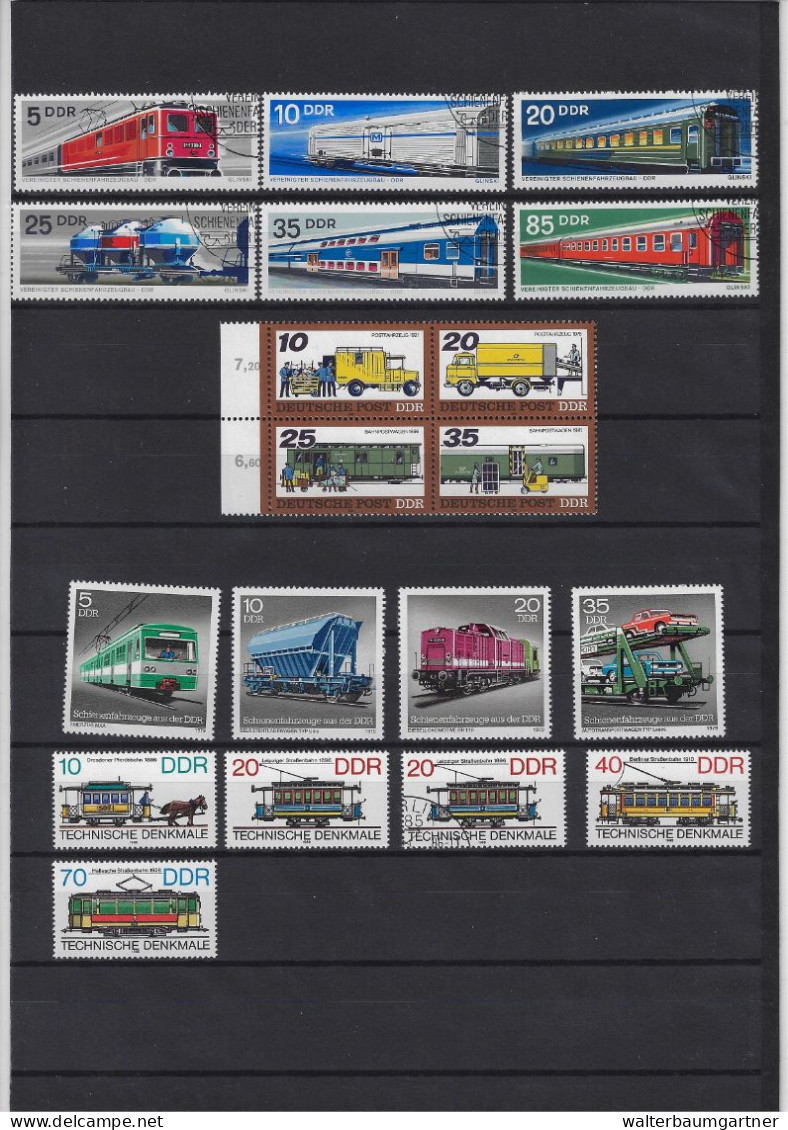 Timbres postes Europe - Images Trains