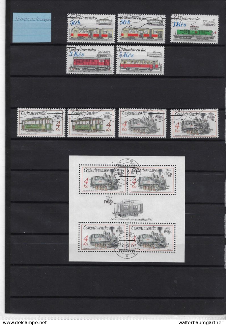 Timbres postes Europe - Images Trains