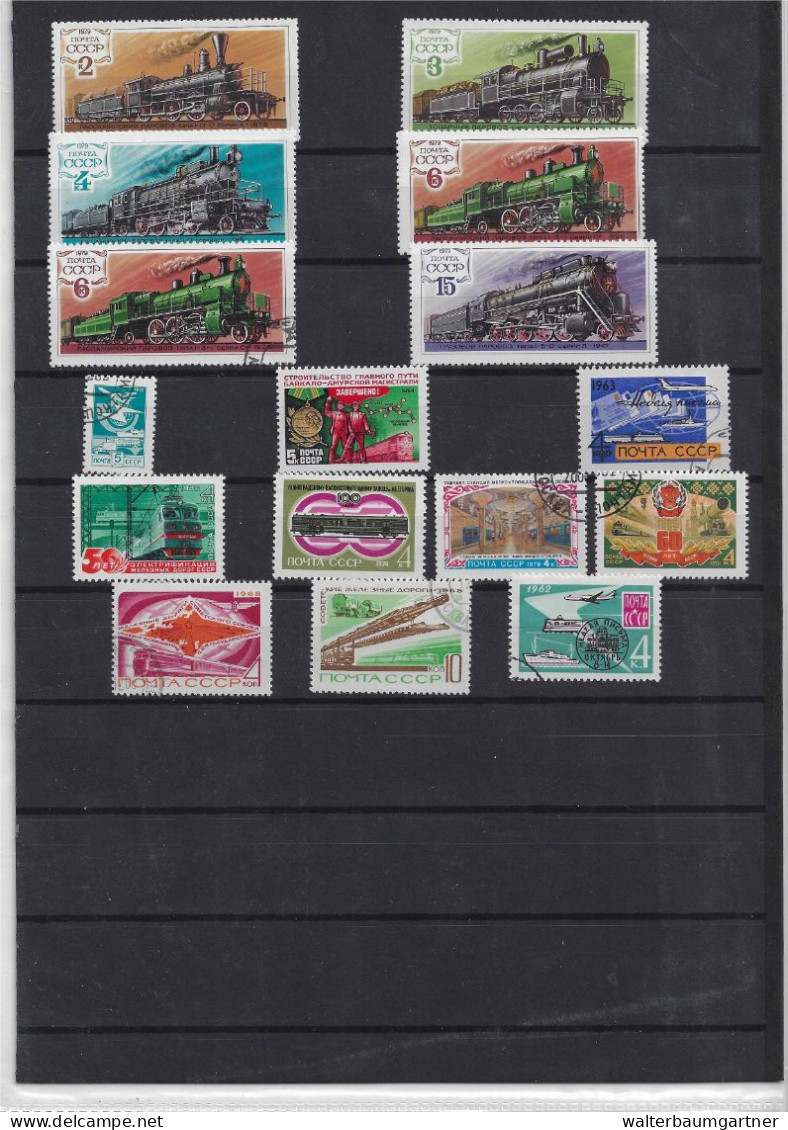 Timbres postes Europe - Images Trains