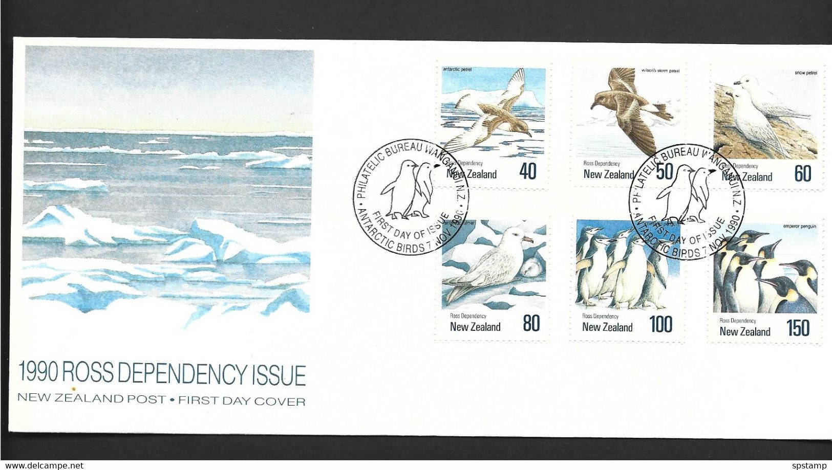 Ross Dependency New Zealand 1990 Antarctic Birds Set Of 6 On FDC Official Unaddressed - FDC