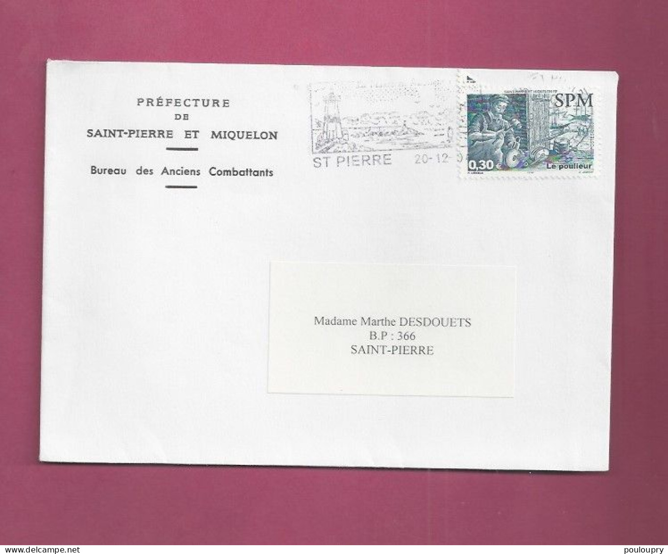 Lettre De 2004 Pour SPM - YT N° 795 - Métier - Le Poulieur - Lettres & Documents