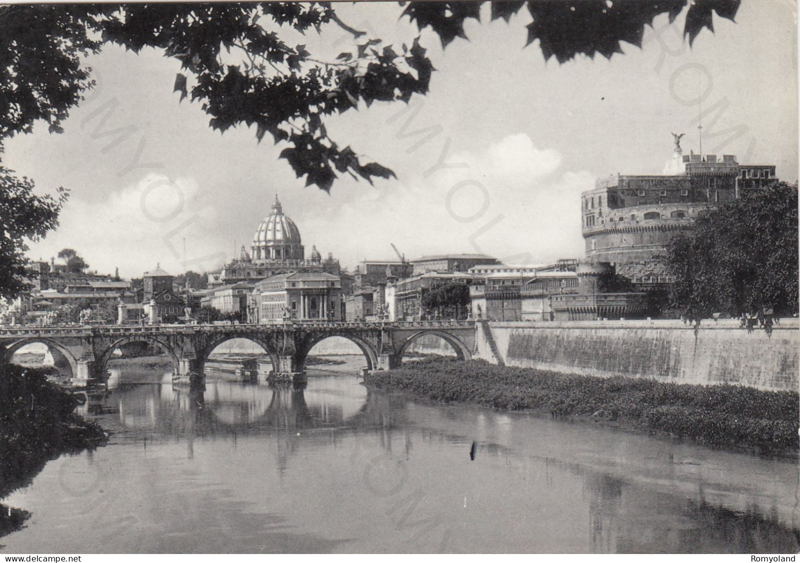 CARTOLINA  ROMA,LAZIO-S.PIETRO E CASTEL SANT'ANGELO DAL TEVERE-STORIA,MEMORIA,CULTURA,BELLA ITALIA,NON VIAGGIATA - Castel Sant'Angelo