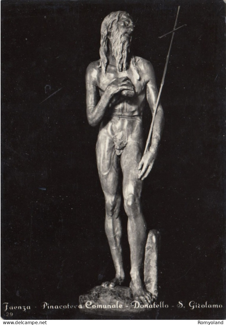 CARTOLINA  FAENZA,EMILIA ROMAGNA-PINACOTECA COMUNALE-DONATELLO-S.GIROLAMO-STORIA,MEMORIA,BELLA ITALIA,VIAGGIATA 1972 - Faenza