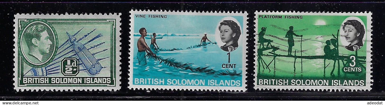 BRITISH SOLOMON ISLAND 1939,1968  SCOTT#67,180 MH ,182 USED - Isole Salomone (...-1978)