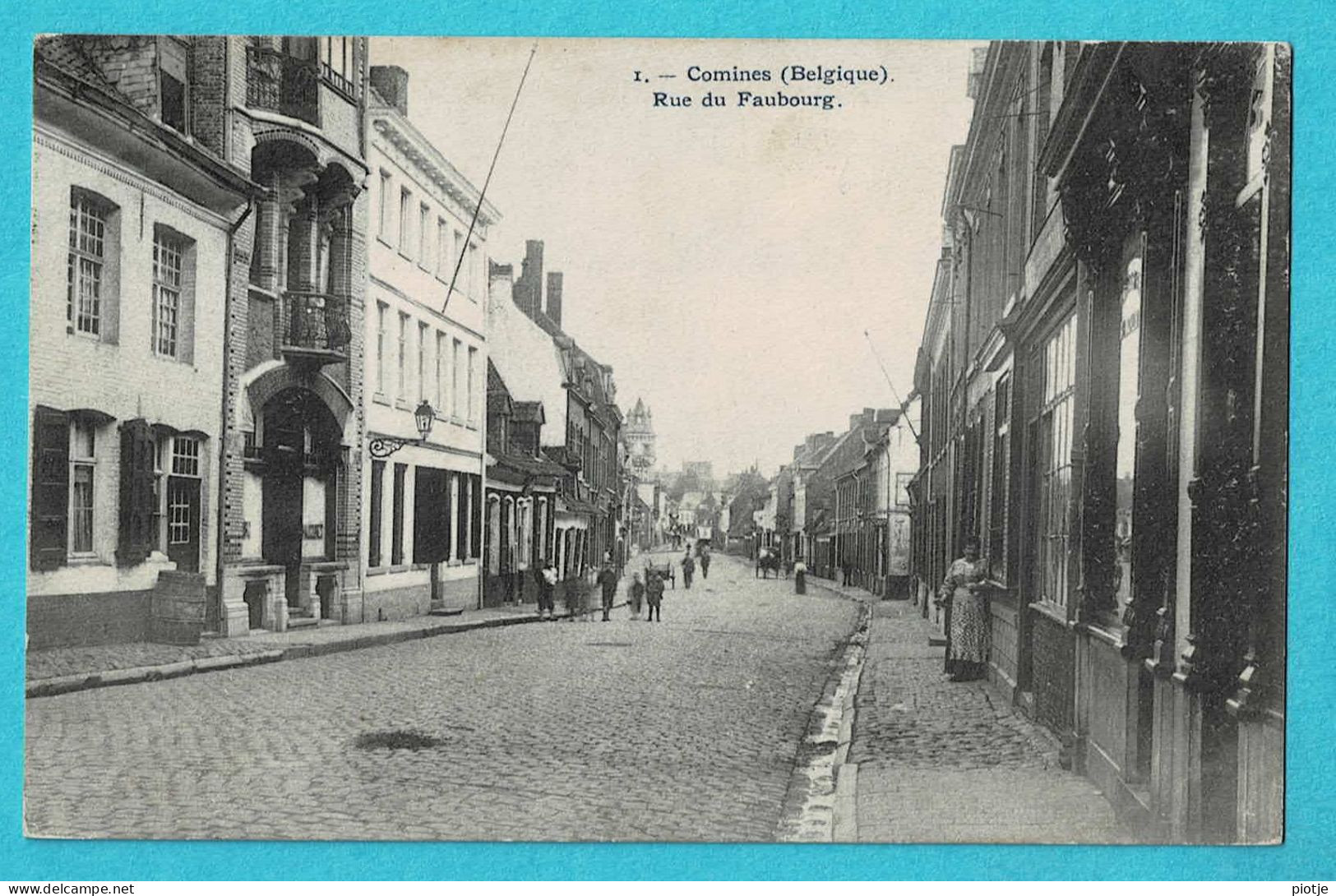 * Comines - Komen Waasten (Hainaut - La Wallonie) * (Phot H. Bertels, Nr 1) Rue Du Faubourg, Frontière, Unique, Animée - Comines-Warneton - Komen-Waasten