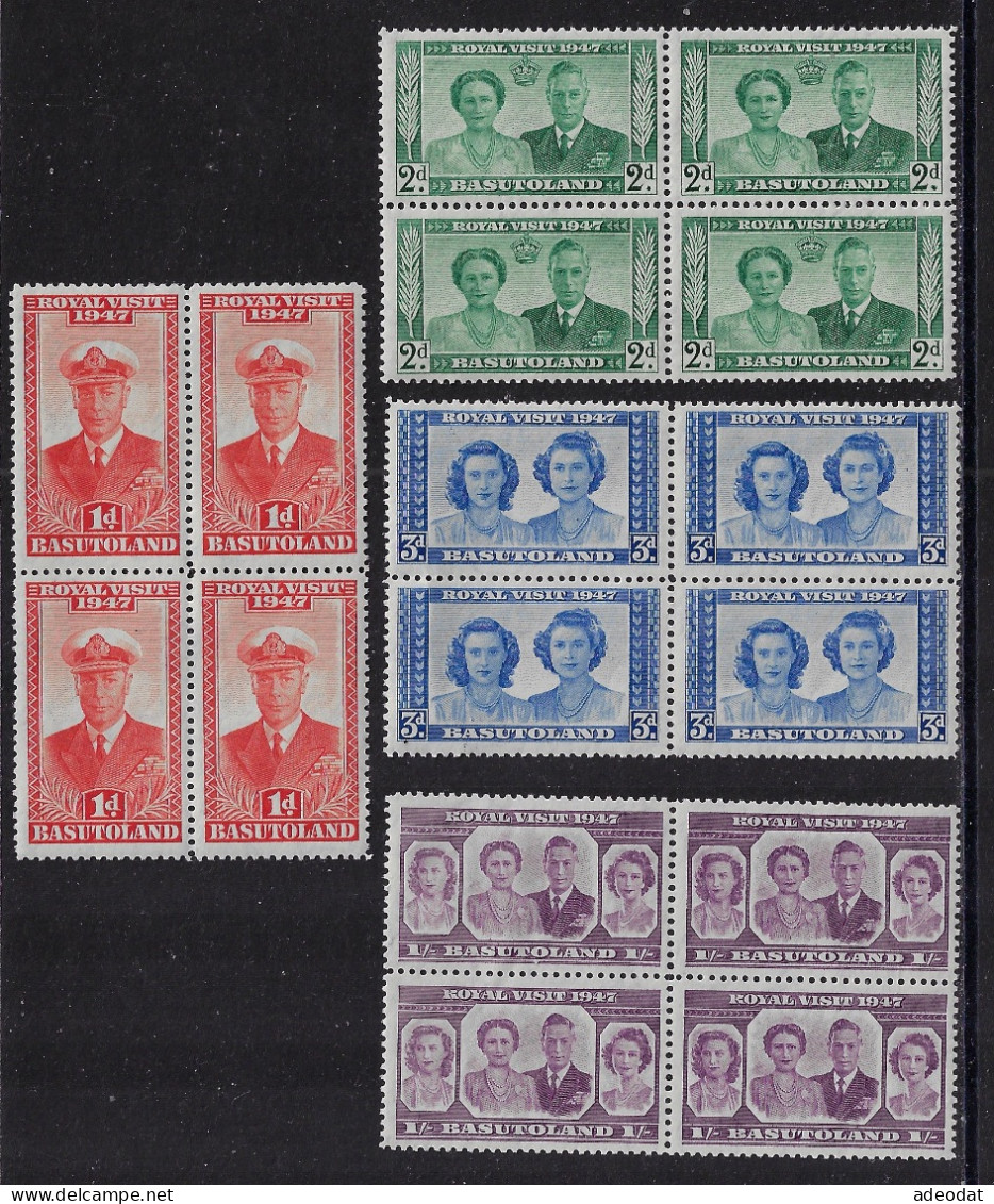 BASUTOLAND 1947 VISIT OF BRITISH ROYAL FAMILY  SCOTT#35-38 MNH - 1933-1964 Colonie Britannique