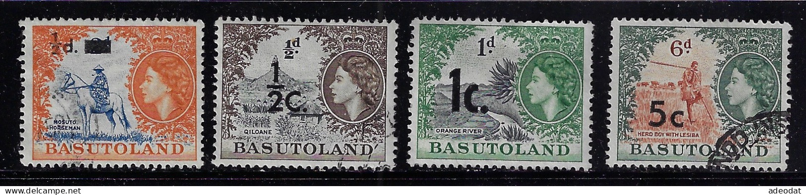 BASUTOLAND 1959  SCOTT#57,61,62,66 USED - 1933-1964 Colonia Britannica