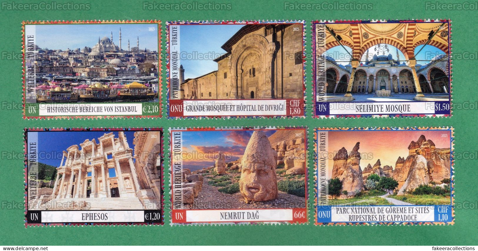 UNITED NATIONS / UNO / UN 2023 - TURKEY UNESCO WORLD HERITAGE SITES 6v MNH ** - Mosque, Mosques, Ephesus, Nemrud, Park - Islam