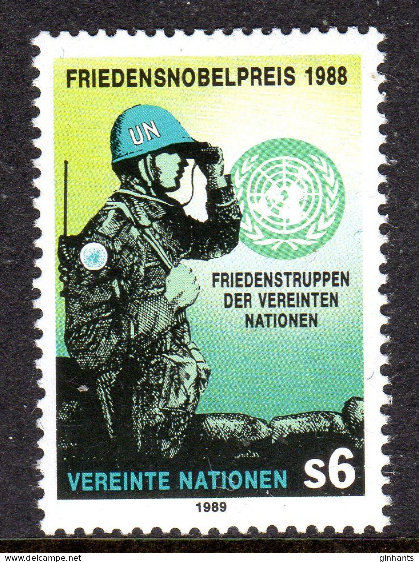 UNITED NATIONS VIENNA - 1989 PEACE-KEEPING NOBEL PEACE PRIZE STAMP FINE MNH ** SG V89 - Ongebruikt