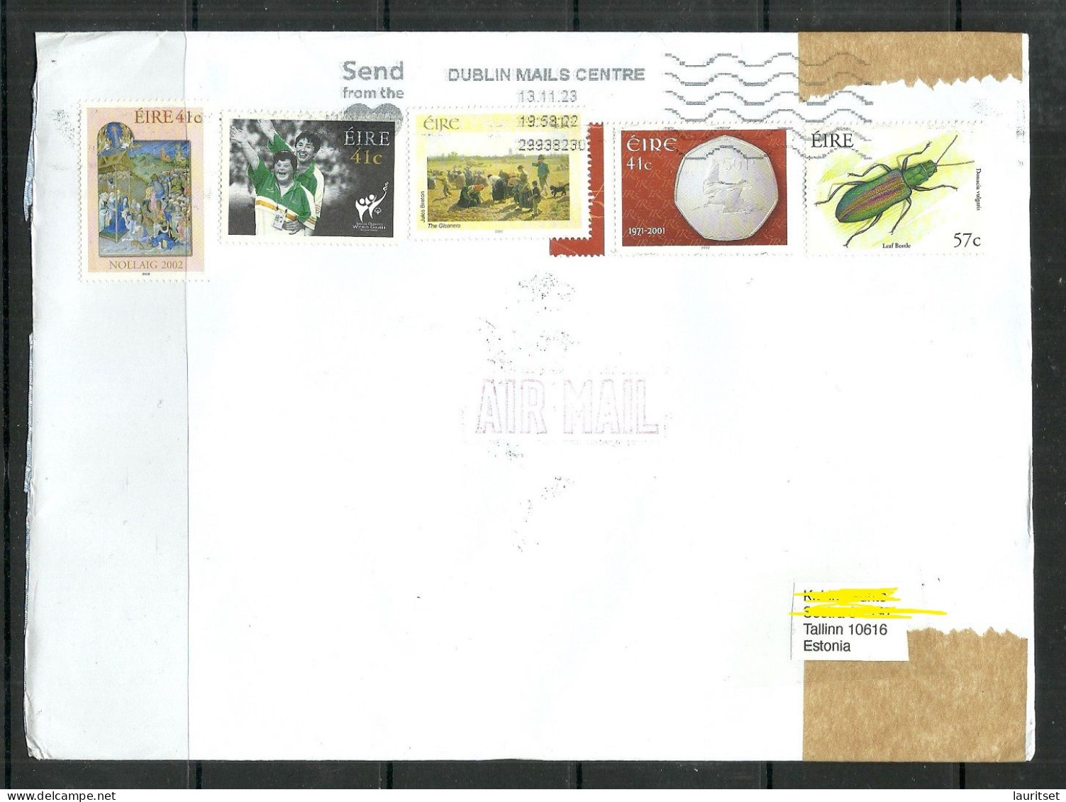 IRLAND IRELAND 2023 Air Mail Cover To Estonia O Dublin With 5 Nice Stamps - Storia Postale