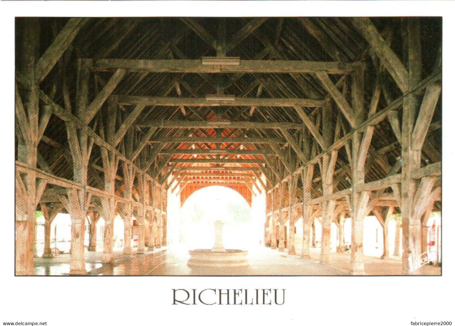 CPM 37 (Indre-et-Loire) Richelieu - La Charpente De La Halle De La Cité Du Cardinal TBE - Piazze Di Mercato