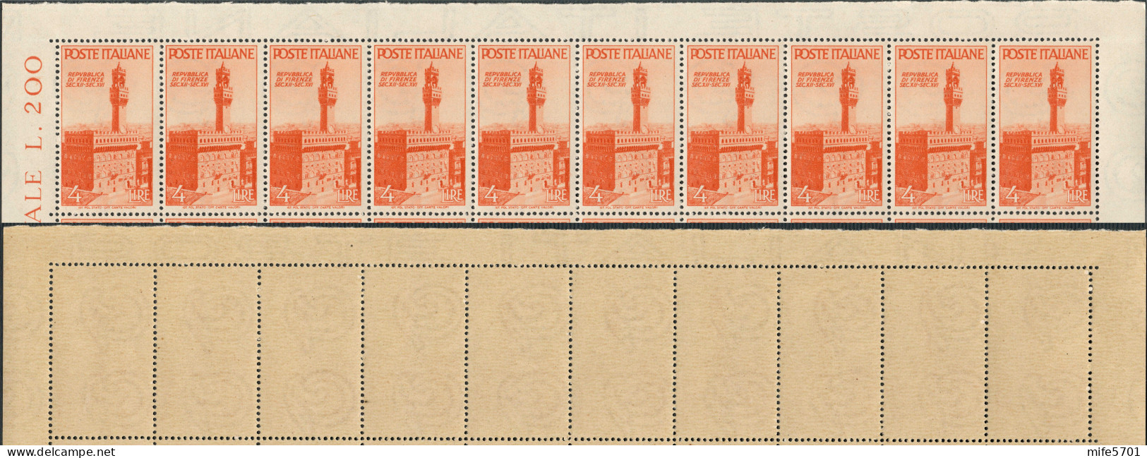 REPUBBLICA 1946 AVVENTO DELLA REPUBBLICA 8 VALORI IN FOGLI DA 50 ALCUNI CON FILIGRANA LETTERE - MNH ** SASSONE 566/573