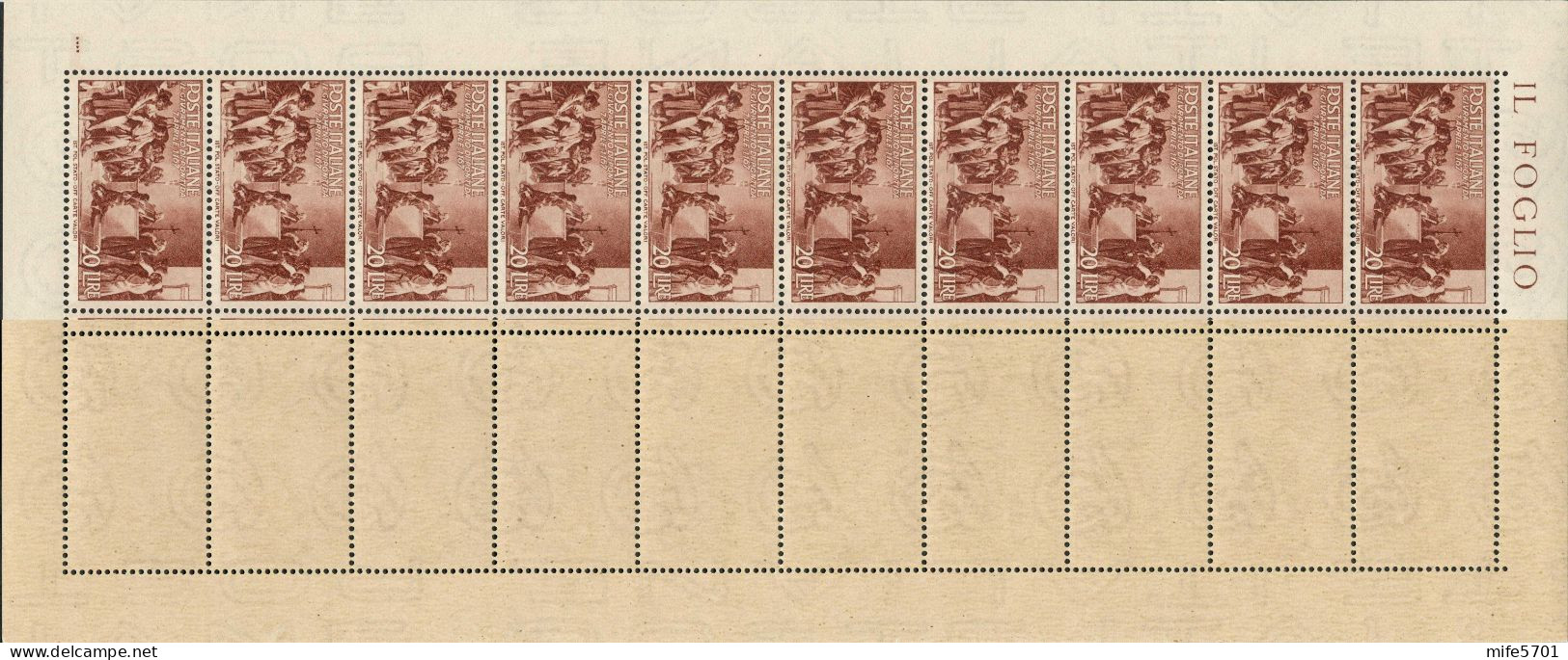 REPUBBLICA 1946 AVVENTO DELLA REPUBBLICA 8 VALORI IN FOGLI DA 50 ALCUNI CON FILIGRANA LETTERE - MNH ** SASSONE 566/573