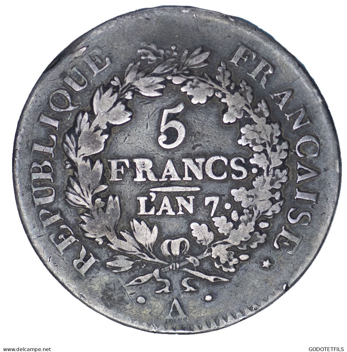 Première République- 5 Francs L&#039;an 7 (1798) Paris - 1795-1799 Directoire (An IV – An VIII)