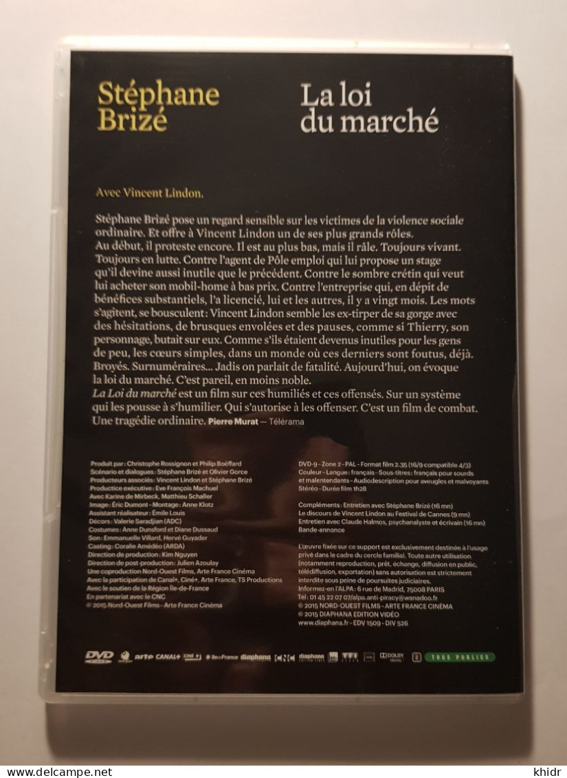 La Loi Du Marché~film Sorti En 2015,DVD TÉLÉRAMA ~ Réalisé Par  Stéphane Brize - Drama