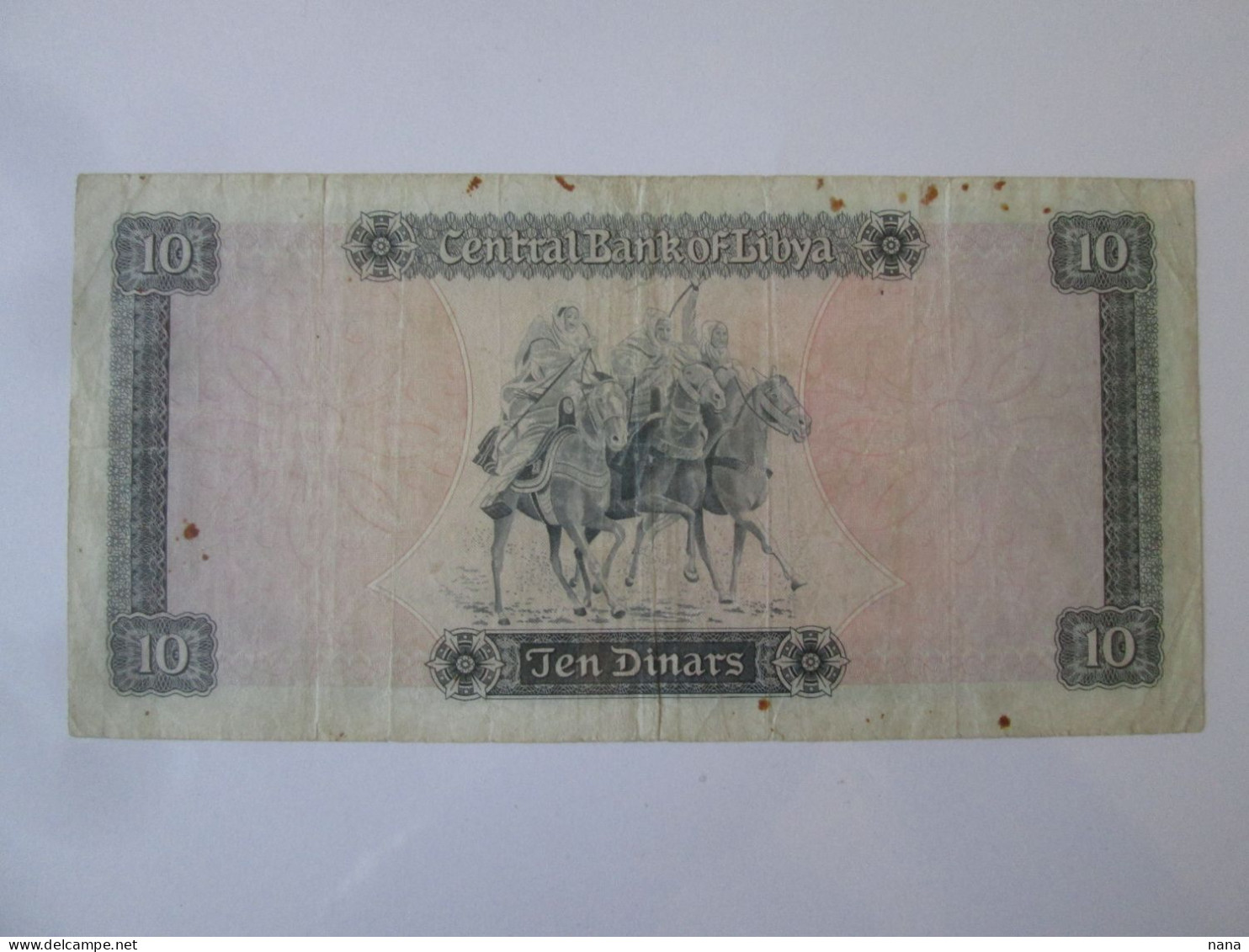 Libya 10 Dinars 1971-1972 Banknote See Pictures - Libya