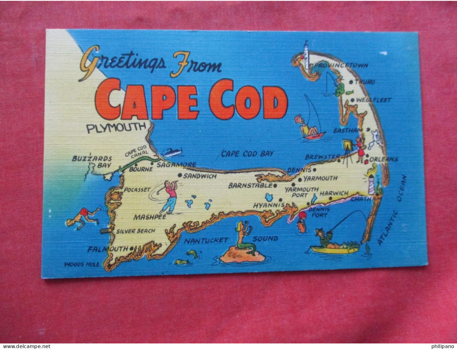 Map Greetings        Cape Cod  Massachusetts         Ref 6260 - Cape Cod