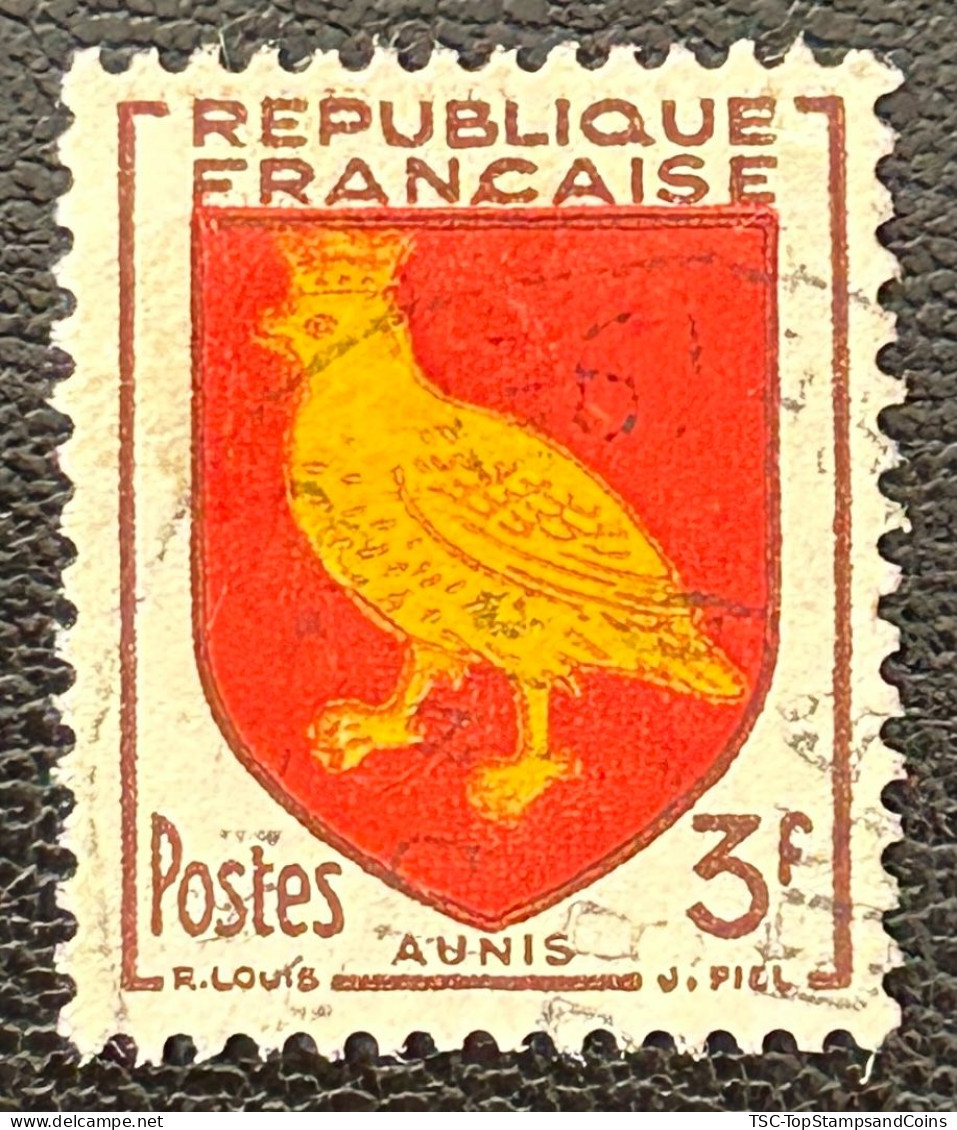 FRA1004U1 - Armoiries De Provinces (VII) - Aunis - 3 F Used Stamp - 1954 - France YT 1004 - 1941-66 Escudos Y Blasones