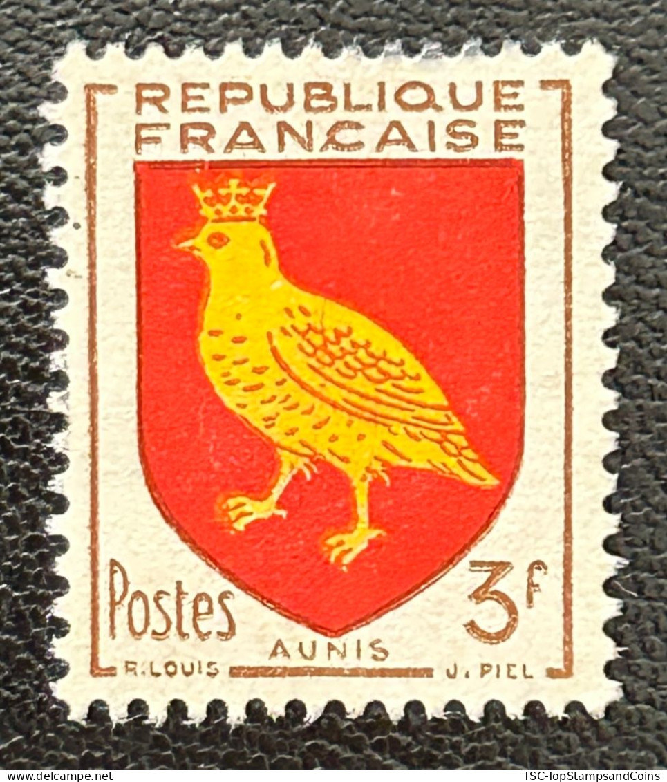 FRA1004UB - Armoiries De Provinces (VII) - Aunis - 3 F Used Stamp - 1954 - France YT 1004 - 1941-66 Escudos Y Blasones