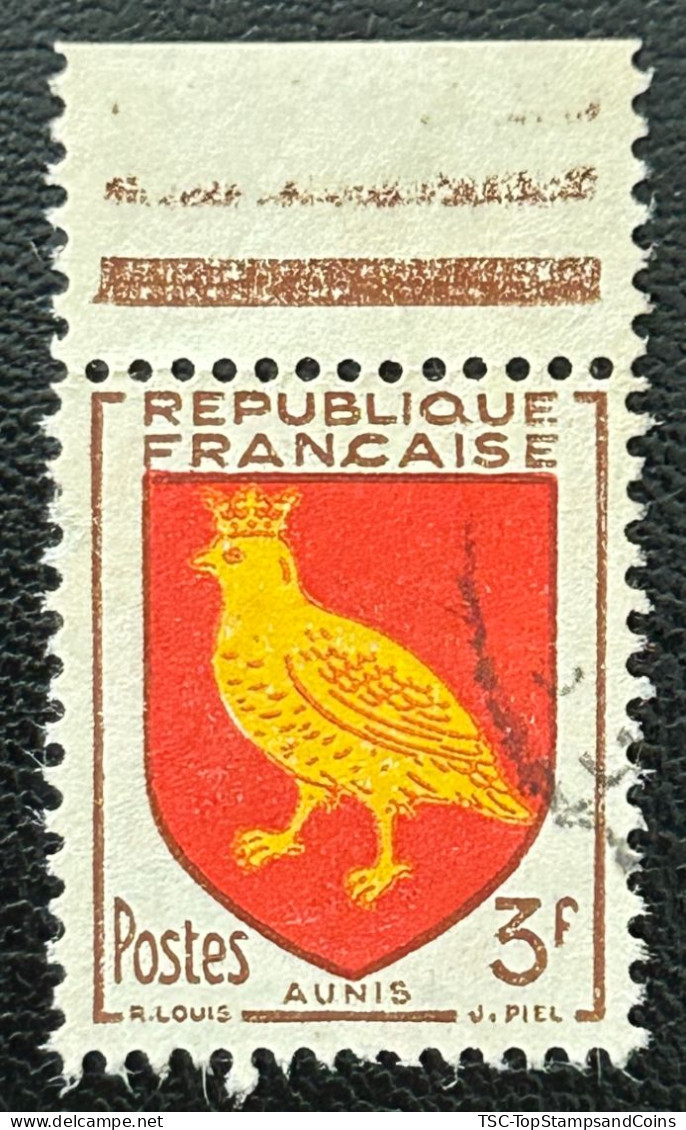 FRA1004UF - Armoiries De Provinces (VII) - Aunis - 3 F Used Stamp - 1954 - France YT 1004 - 1941-66 Escudos Y Blasones