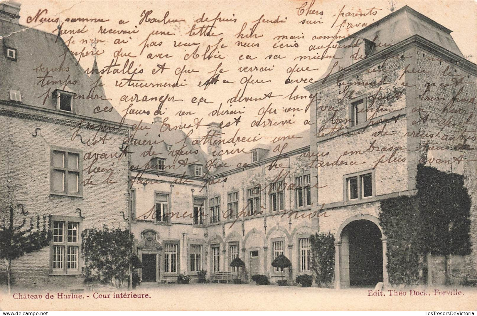BELGIQUE - Château De Harlue - Cour Intérieure - Carte Postale Ancienne - Eghezee