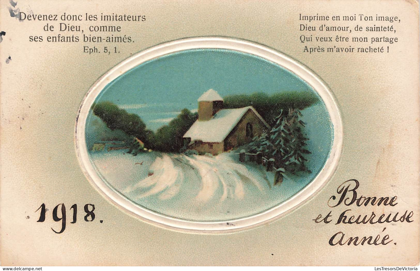 FÊTES ET VOEUX - Bonne Et Heureuse Année 1918 - Chalet Dans La Neige - Carte Postale - Neujahr