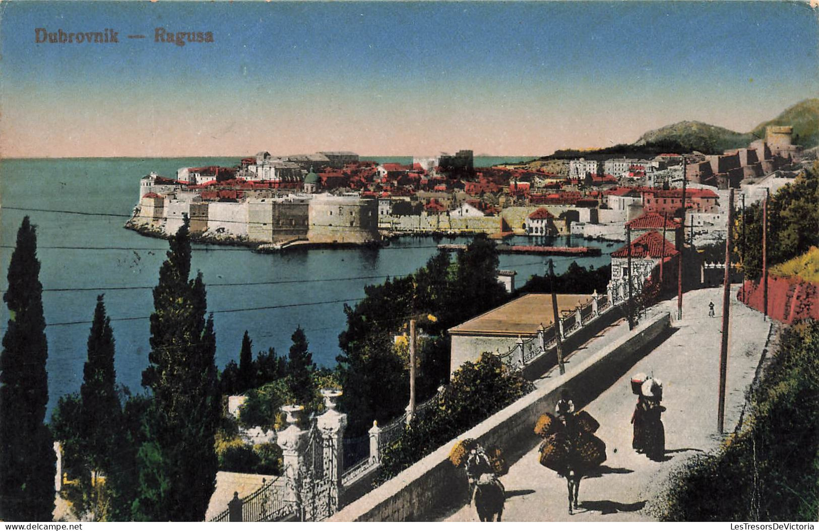 CROATIE - Dubrovnik - Vue Générale De La Ville De Ragusa - Colorisé - Carte Postale Ancienne - Croacia