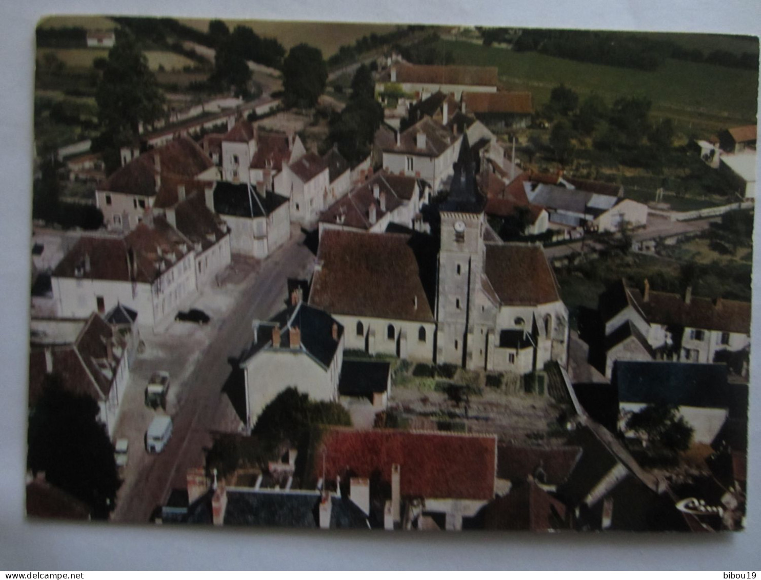 CPA BRINON SUR BEUVRON VUE GENERALE AERIENNE LE QUARTIER DE L EGLISE - Brinon Sur Beuvron