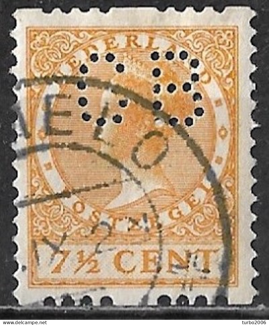 Perfin C B (N.V Tot Exploitatie Van Berdien's Confectie) In 1925 Type Veth 7½ Cent Geel Tweezijdige Roltanding NVPH R 8 - Perforadas