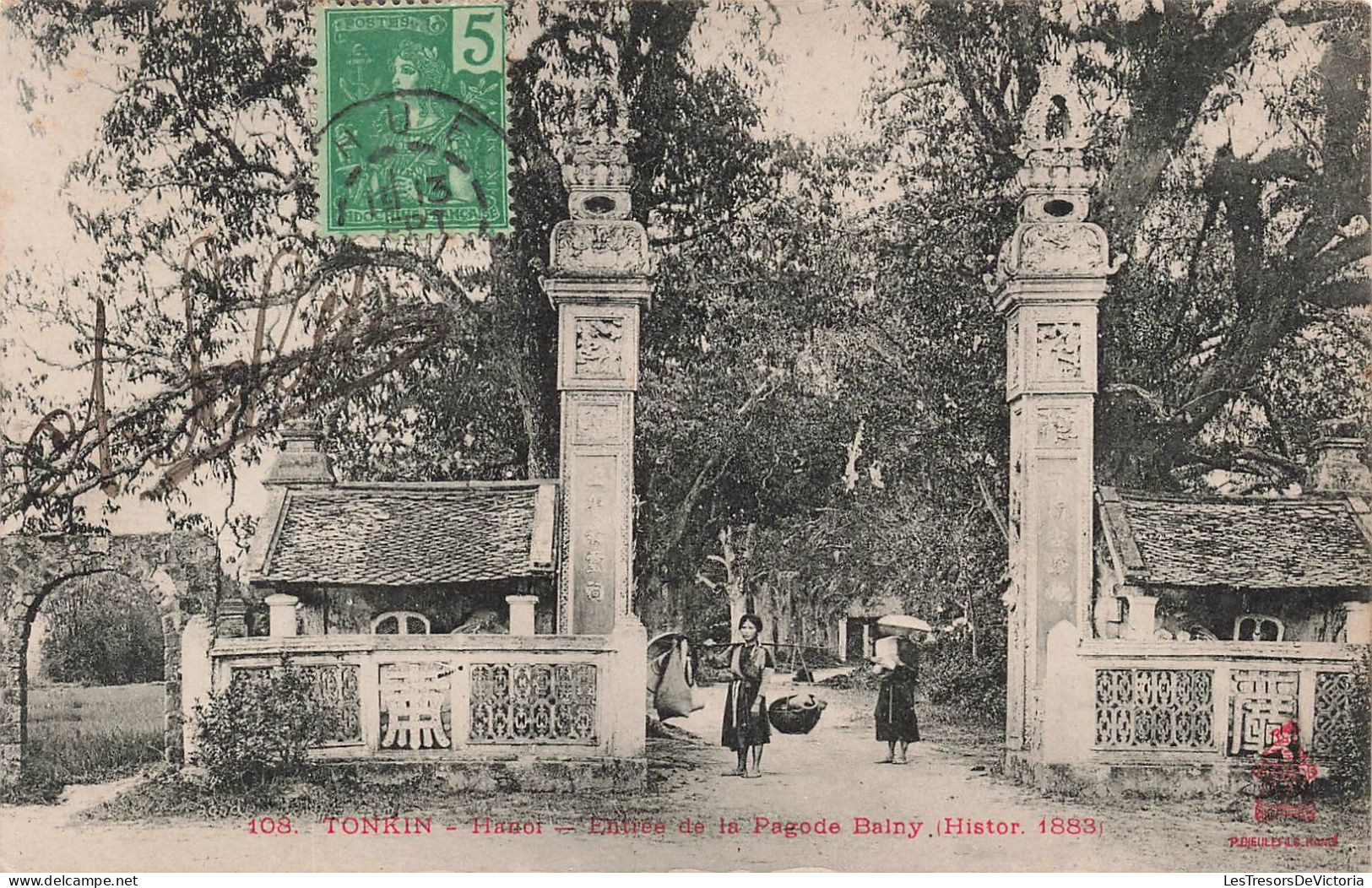 VIETNAM - Tonkin - Hanoï - Entrée De La Pagode Balny - Carte Postale Ancienne - Vietnam