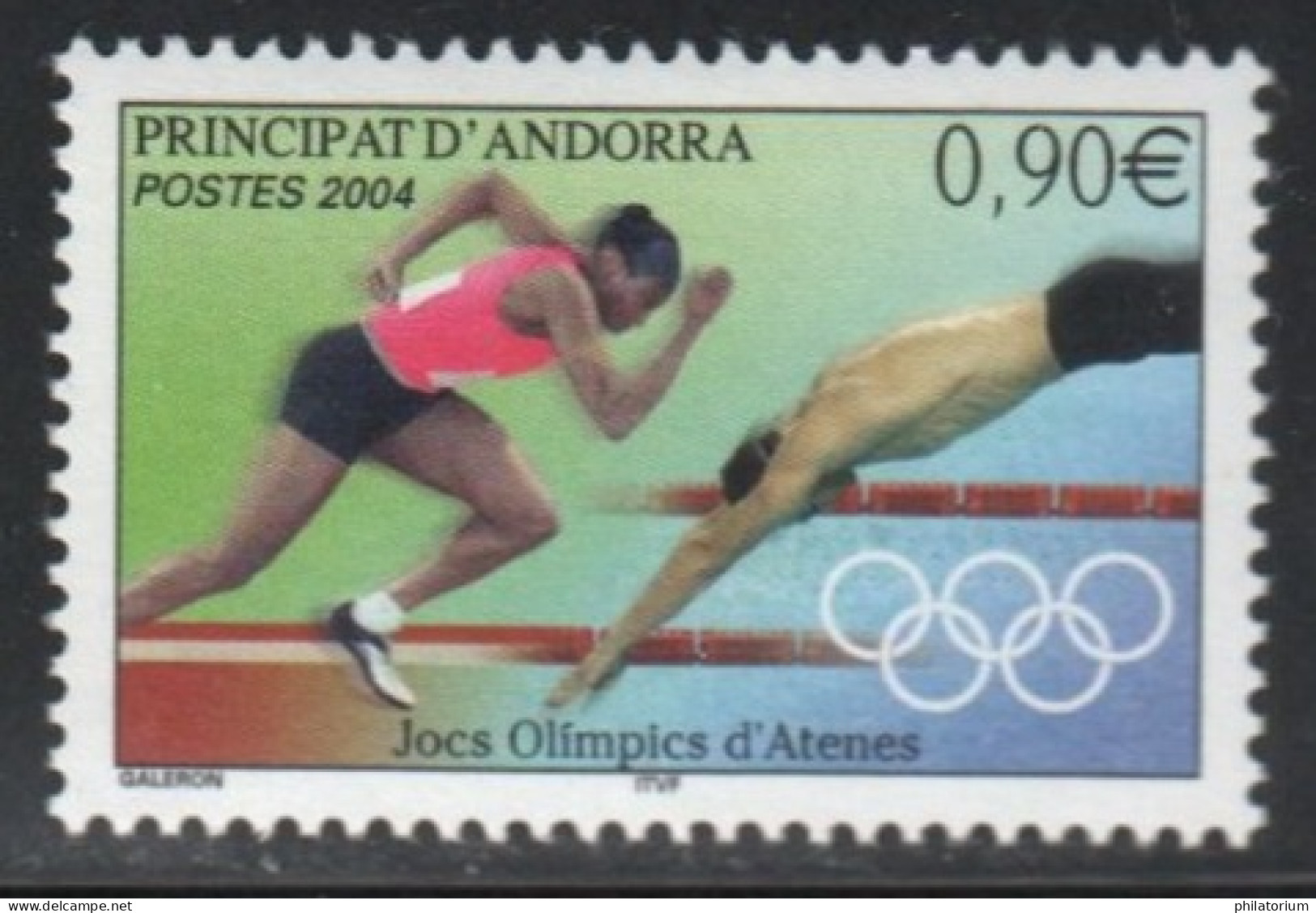 Andorre, Yv 598, Mi 619, **, Jeux Olympiques D'été 2004 - Athènes - Sommer 2004: Athen