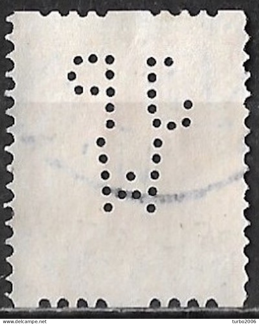 Perfin JPW (N.V. J.P. Wijers' Industrie- En Handelsondern) In 1926 Type Veth 10 Ct Rood Tweezijdige Roltanding NVPH R 25 - Gezähnt (perforiert)