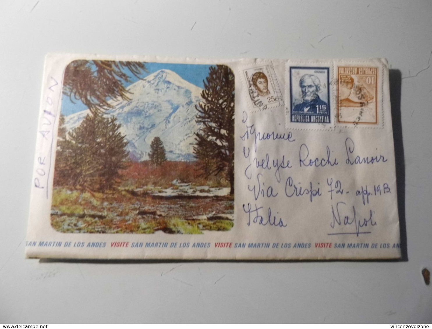 Busta Viaggiata Per L'Italia "S. MARTIN DE LOS ANDES" 1972 - Cartas & Documentos