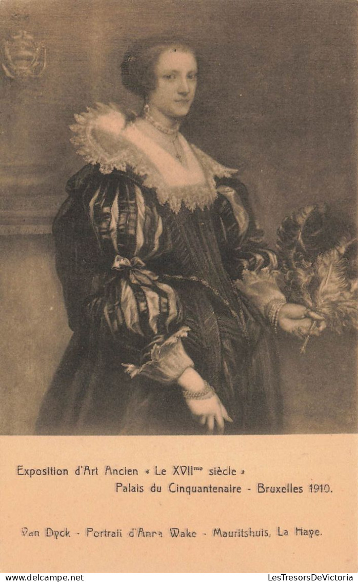 MUSEE - Exposition D'Arts Ancien "Le  XVIIème Siècle" - Van Dyck - Portrait D'Anna Wake - Carte Postale Ancienne - Musei