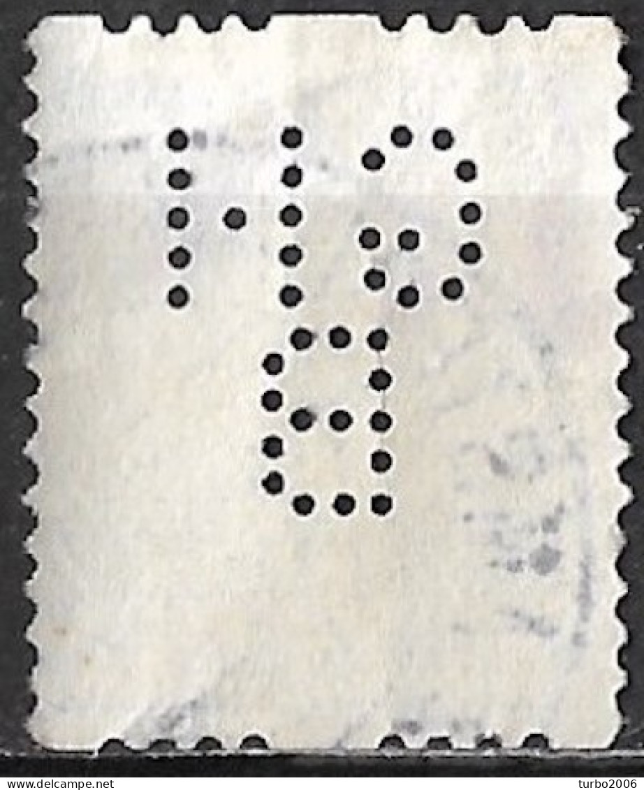 Perfin GHB (G.H. Buhrmann's Papiergroothandel Amsterdam) In 1926 Type Veth 20 Ct Tweezijdige Roltanding NVPH R 50 - Gezähnt (perforiert)