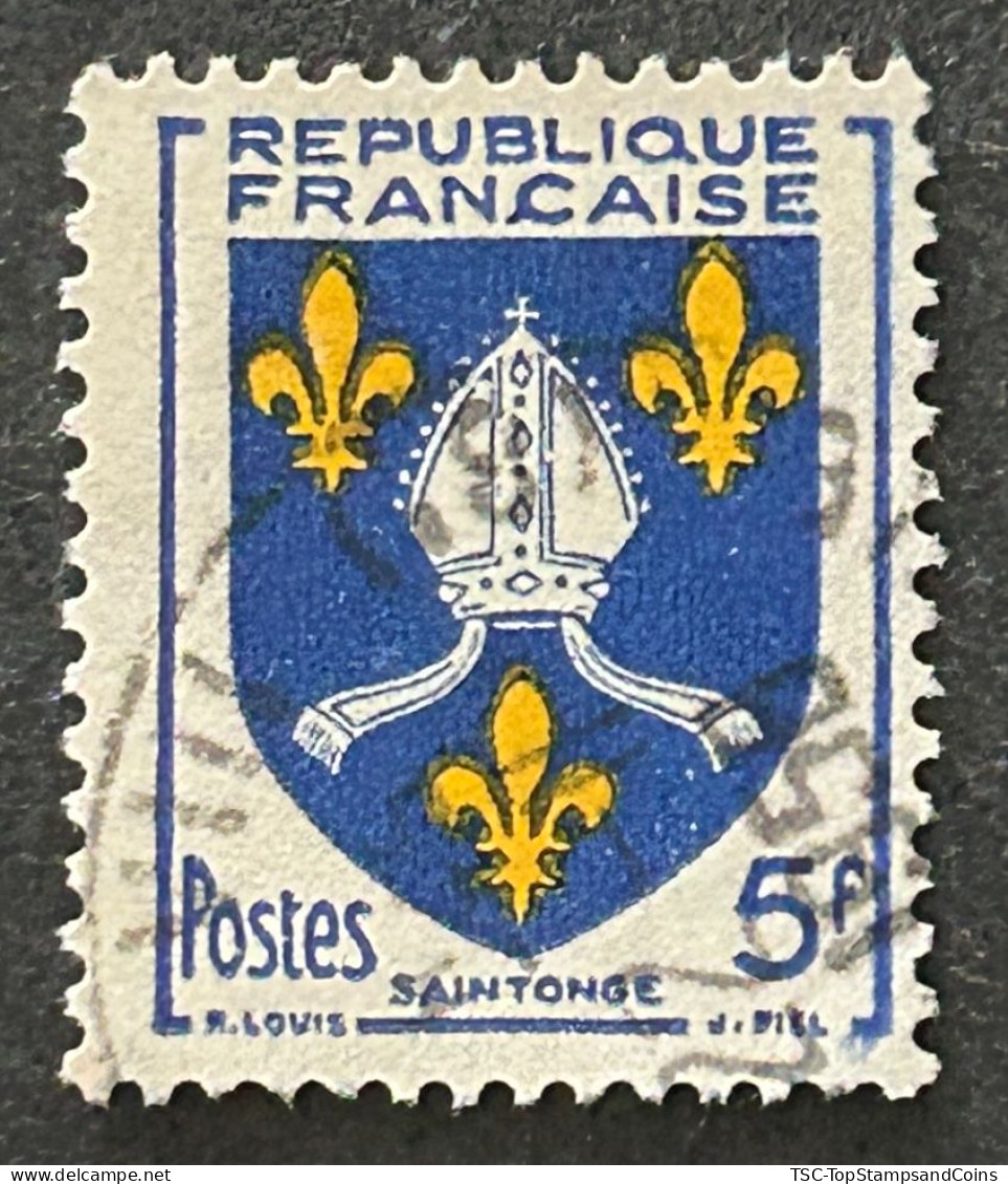 FRA1005UG - Armoiries De Provinces (VII) - Saintonge - 5 F Used Stamp - 1954 - France YT 1005 - 1941-66 Escudos Y Blasones