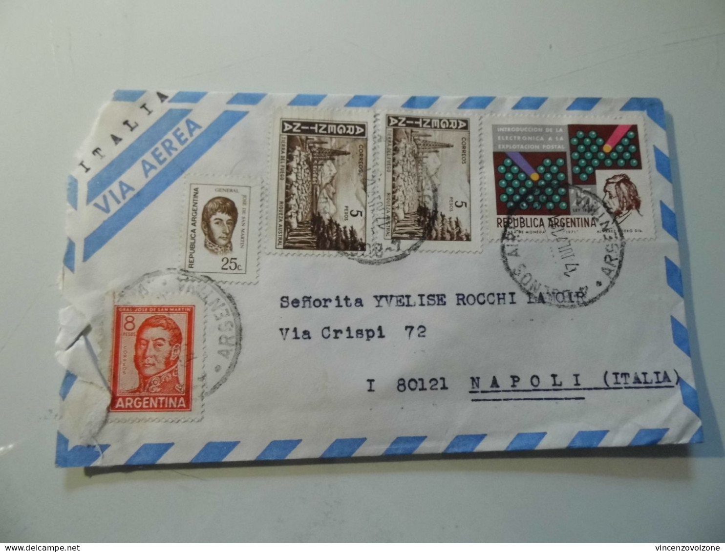 Busta Viaggiata Per L'italia Posta Aerea 1971 - Storia Postale