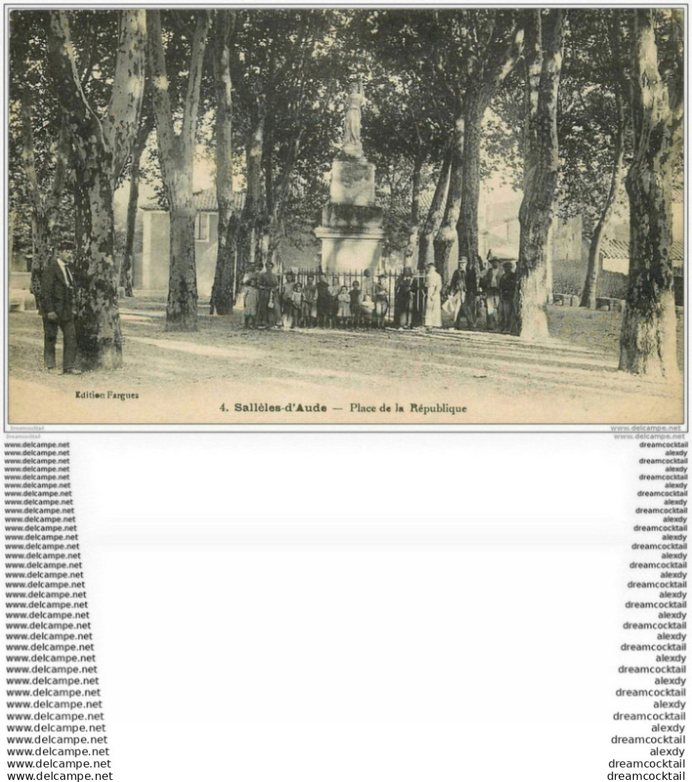 11 SALLELES-D'AUDE. Place De La République 1922 - Salleles D'Aude